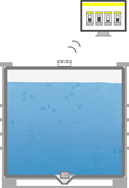 Niveaumeting in IBC-containers met reinigingsmiddelen