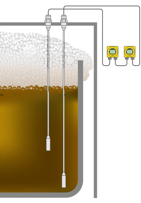 Voor dichtheid gecompenseerde niveaumeting in flotatiecellen