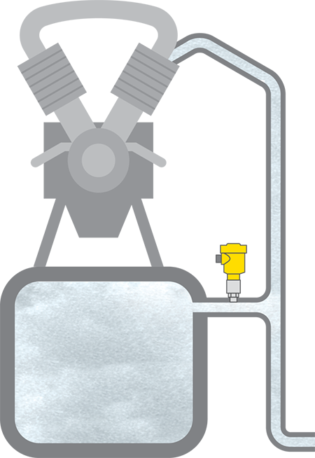Drukmeting in het compressorsysteem
