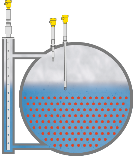 Niveaumeting en niveaudetectie in de warmteterugwinningsketel