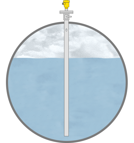 Niveaumeting in de pool condenser