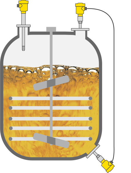 Niveaumeting en niveaudetectie in het reactievat