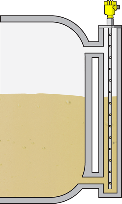 Niveaumeting in de voedingstank