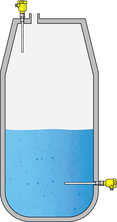 Niveaudetectie in buffertank voor voedingswater