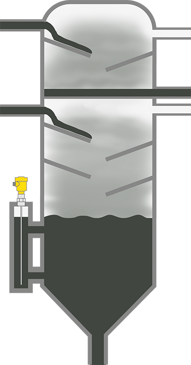 Niveaumeting in de ontwateringskolom