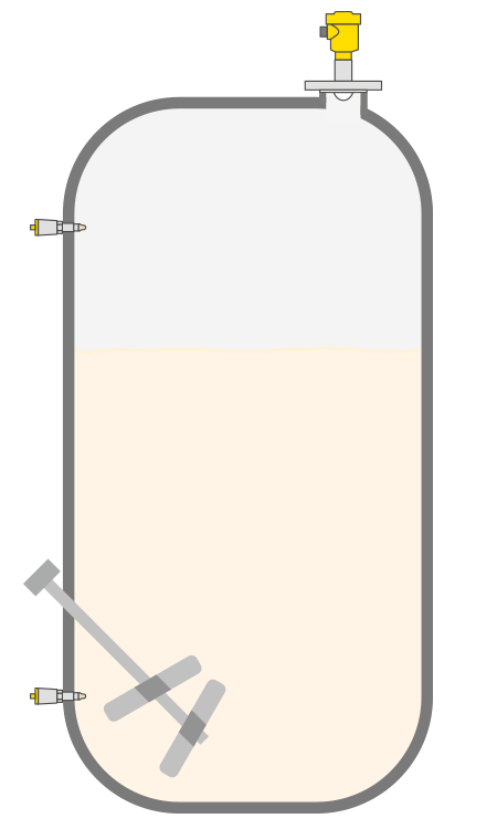 Niveaumeting en -detectie in de opslagtank voor melk en melkproducten