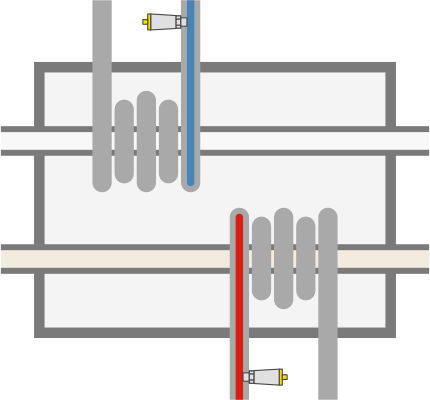 Drukmeting in de voorverhitter