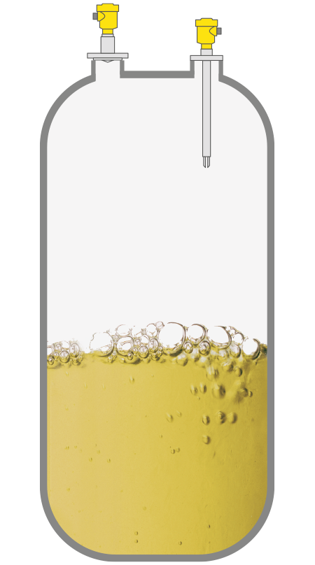 Niveaumeting en niveaudetectie in de opslagtank voor additieven