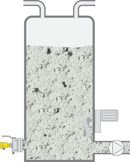 Niveaumeting in de voorraadkuip