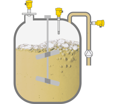 Druk- en niveaumeting en niveaudetectie in de opslagtank
