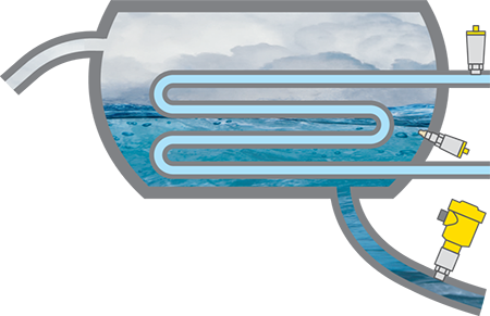 Drukmeting en niveaudetectie in de condensor