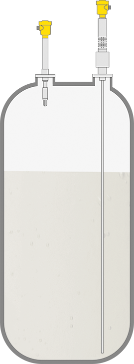 Niveaumeting en niveaudetectie in blow-downvaten