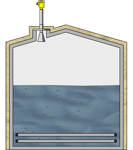 Niveaumeting in de opslagtank voor gesmolten zout