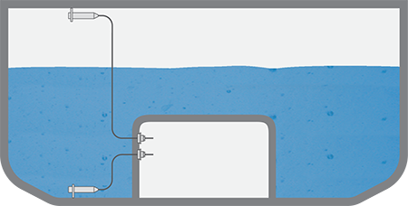 Druk- en niveaumeting in de ballastwatertank van de heavy lifter (Flo-Flo-schip)