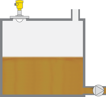 Niveaumeting in de voorraadtank voor hydraulische olie
