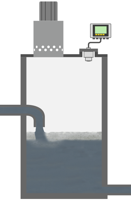 Niveaumeting in de vacuümtank