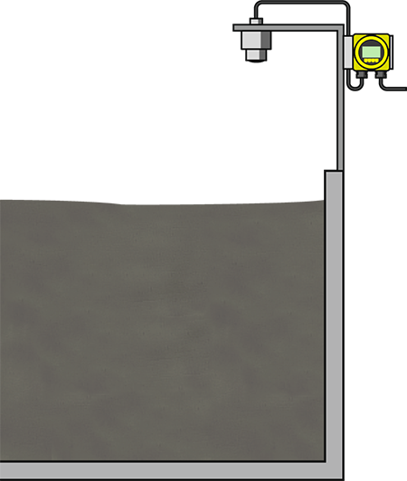 Niveaumeting in de slibsilo