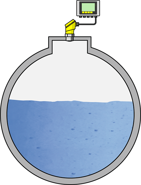 Niveaumeting in de proceswatertank