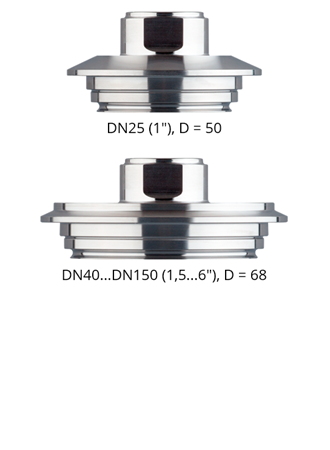 Hygiënische adapter voor G½"